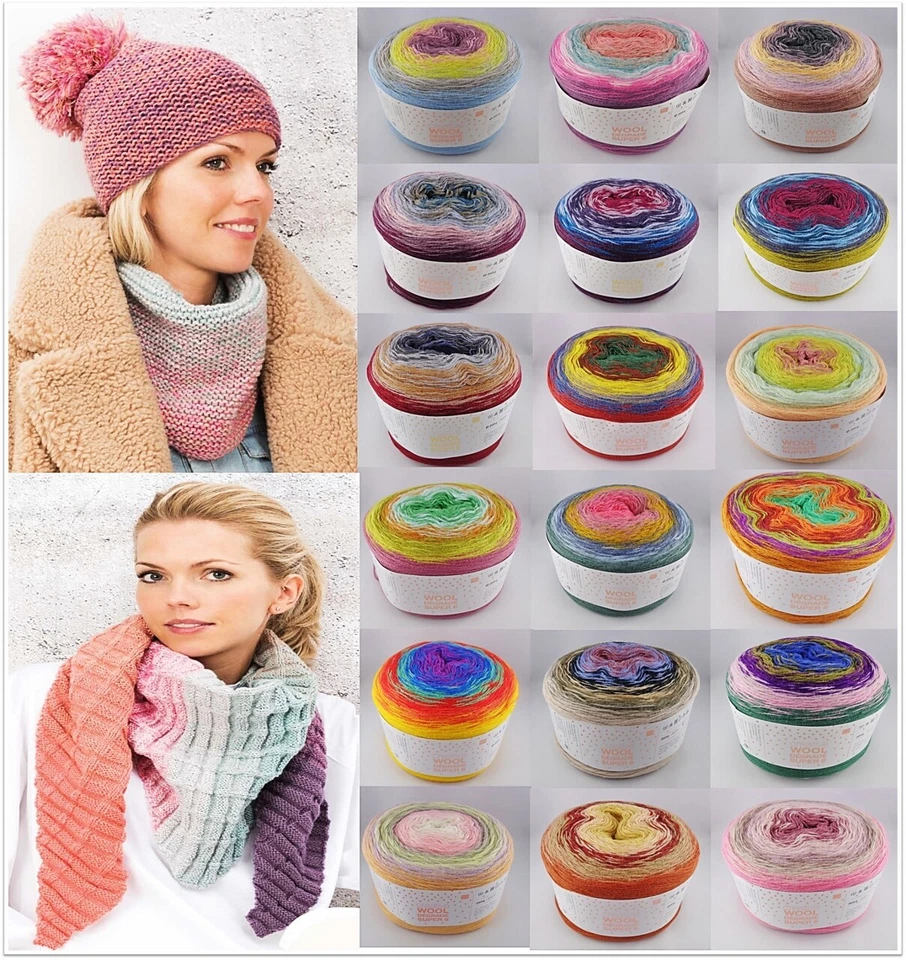 RICO DESIGN 200g Rico Creative Wool Dégradé Super 6 Wolle Garn Stricken Häkeln GP 94,95€/1kg