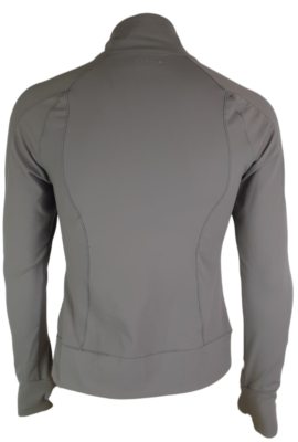 Oakley Active Wear Women Gray Full Zip Jacket With Thumb Holes