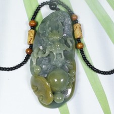 Certified 100 Natural Grade A JADE Jadeite Pendant Dragon 0207