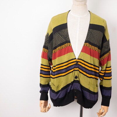 Mens Cardigan Striped Multicolor Carlo Colucci Mens Sweater Jumper