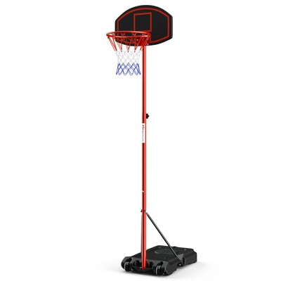 Basketball Hoop, Height Adjustable Pole with Roller Base, Black, 1