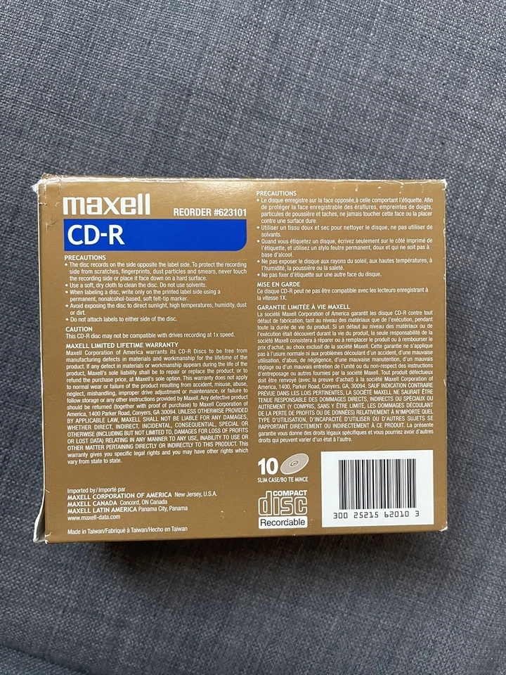 Maxell CD-R Discs Recordable 650MB/74 Min/1x to 40x Pack of 10 Open Box - Image 2 of 4