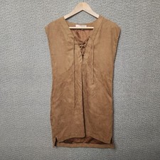 FOREVER 21 Women's Short Mini Sleeveless Brown Dress with Pockets Size S