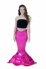 Women's Sexy Magical Mermaid Splash Pink Sparkle Tail Halloween Cosplay Costume