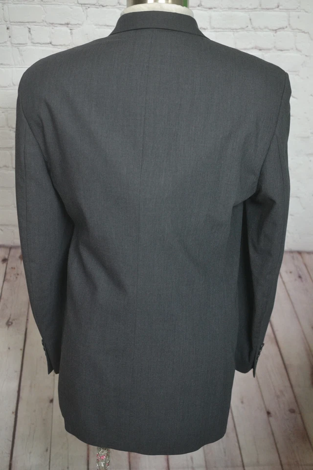 DKNY Mens Gray Wool Classic Fit 2 Piece Suit 43L Jacket 36x31 Pant - Image 4 of 4