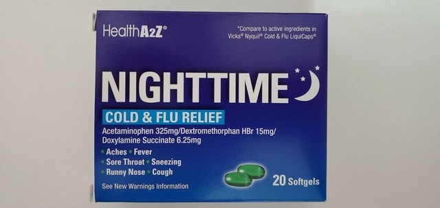 HealthA2Z Nighttime Cold & Flu Relief Compare to Vicks