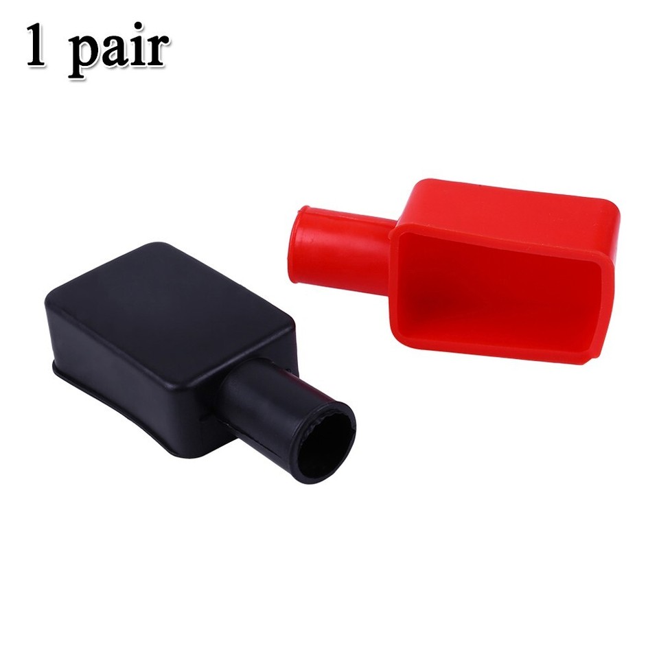 2 X Battery Terminal Rubber Clamp Covers Black & Red Negative