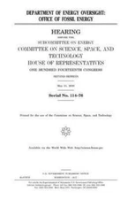 Department Of Energy Oversight: Office Of Fossil Energy