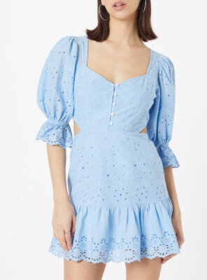 broderie dress blue Adaline Broderie Midi Dress - Blue White main image 1