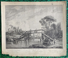 F. BOUCHER Gravure originale ancienne 18e Agréable Solitude Chenu Romantisme