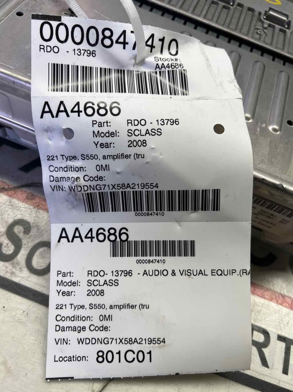 MERCEDES 221 S550 Cl550 Amplifier Amp Stereo Sound 2218705089 for  