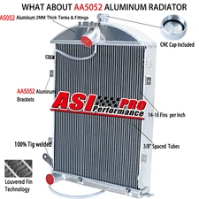 4 Row Aluminum Radiator For 1930~1931 Ford Model AA Double A Heavy Duty 3.3L