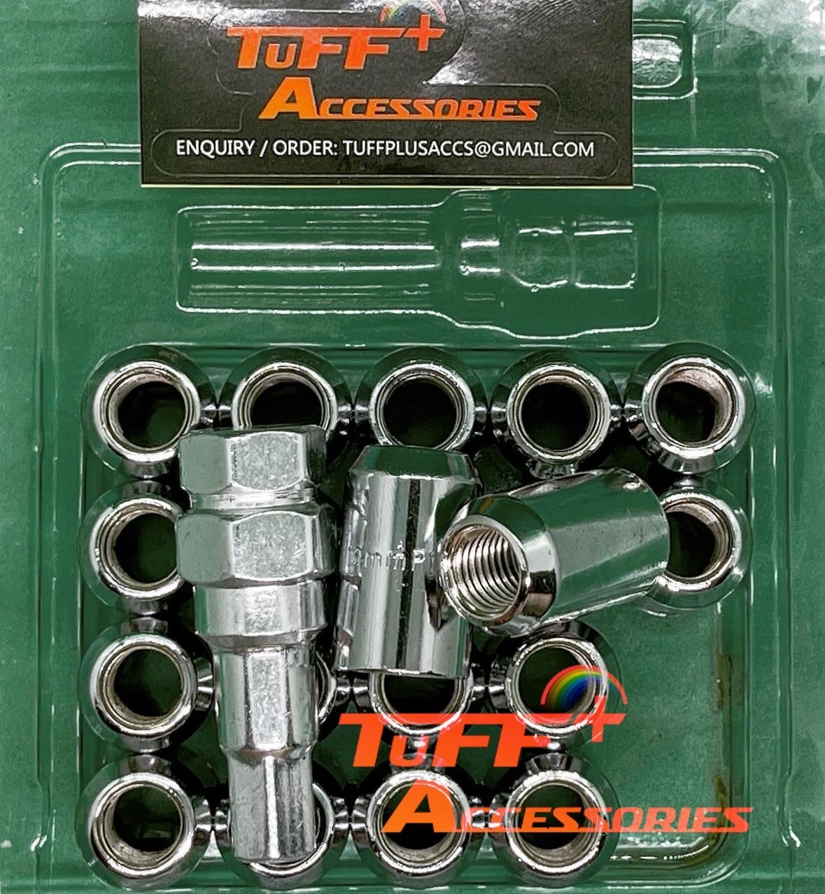 Forged Steel Car Wheel Open End 20 PCs Lug Nut Socket Key Set M12 x 1.25 Chrome - Picture 1 of 4