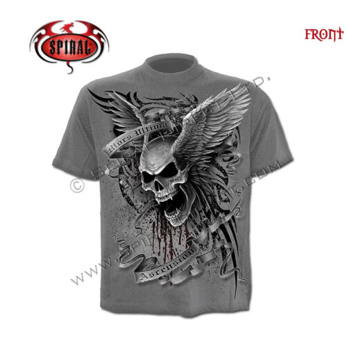 T-shirt SPIRAL DIRECT ASCENSION/Motocyklista/tatuaż/skrzydło czaszki/szkielety/plemienny/top/koszulka - Zdjęcie 1 z 2