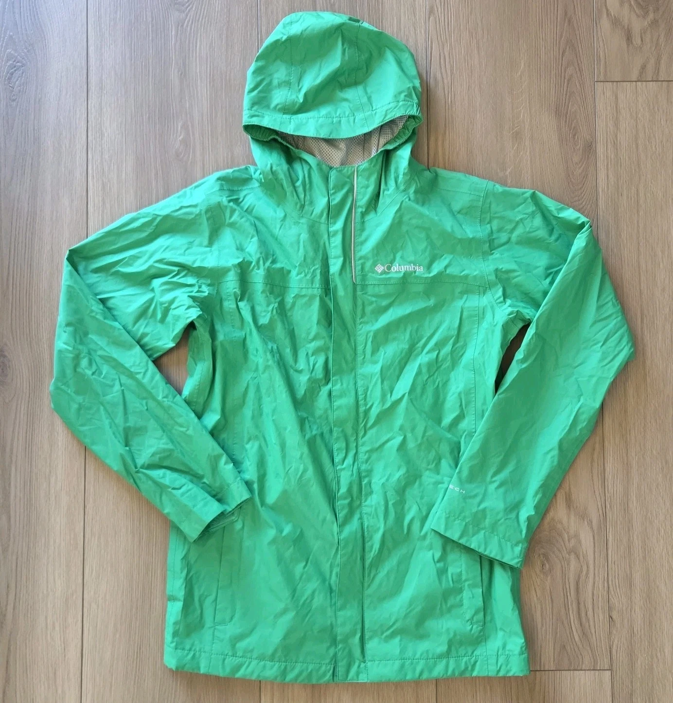 Columbia Watertight II Rain Jacket Boys Large 14-16 Green Waterproof Hooded NWOT