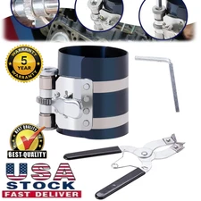 Piston Ring Compressor Professional Piston Install Tool with Wrench and Pliers/