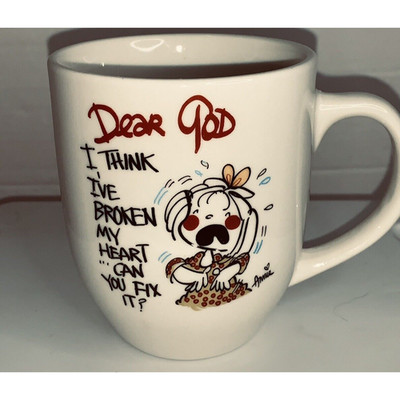 Dear God Mug I think I've Broken My Heart Can you fix it Coffee Annie 16oz EUC