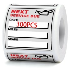 for Oil Change Stickers Vinyl 300 Pcs 2  x 2  Service Black 2 x 2 inch, White