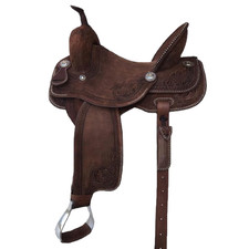 Leather Barrel Saddle Handmade Western Horse Racing Tooled Trail Tack Equestrian