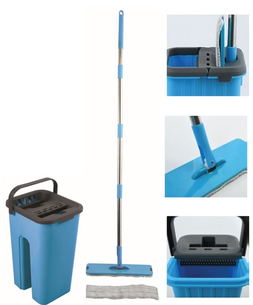 Mikrofaser Bodenwischer Set Bodenreiniger Wischmop Komplett Haushalt Putzeimer-image
