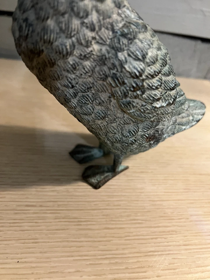 "Estatua escultura de pato corredor indio de bronce tamaño natural mediana detallada 8 pulgadas de alto" Foto 4 de 4