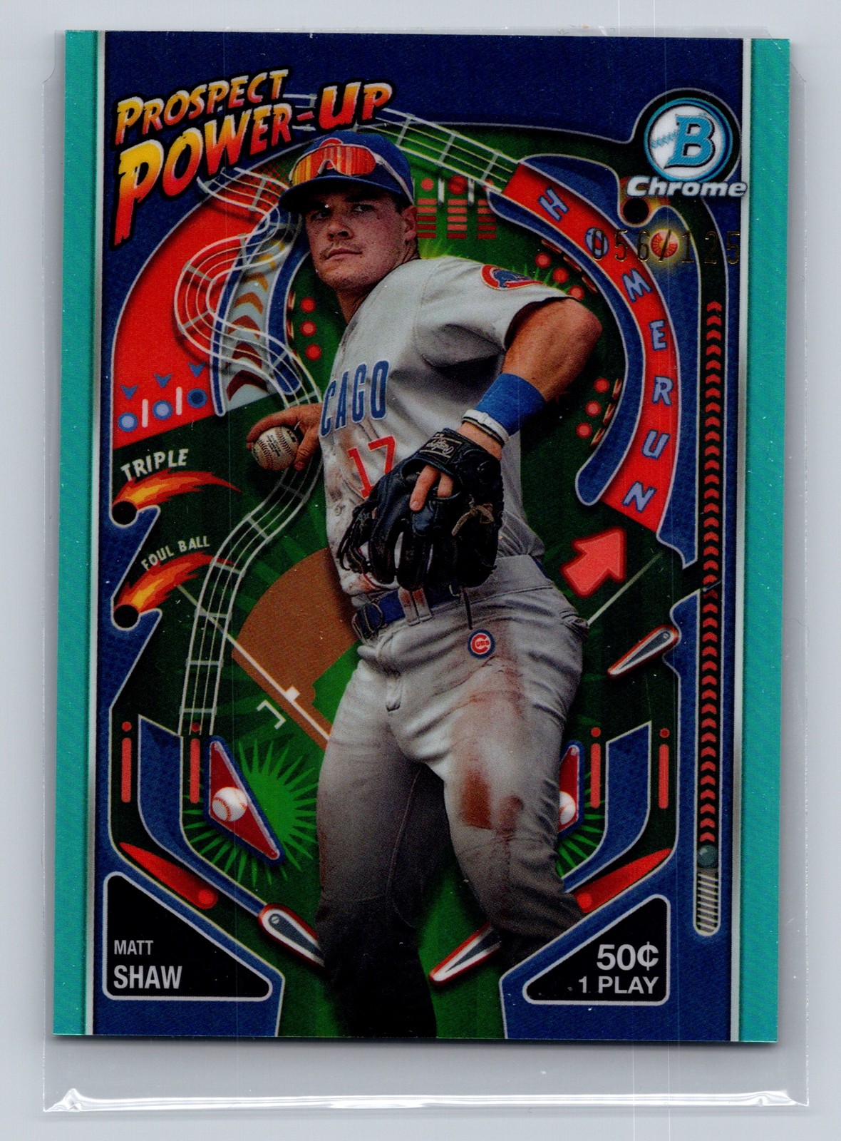 2024 Bowman #PP-16 Matt Shaw Prospect Power-Up Aqua Refractors #/125