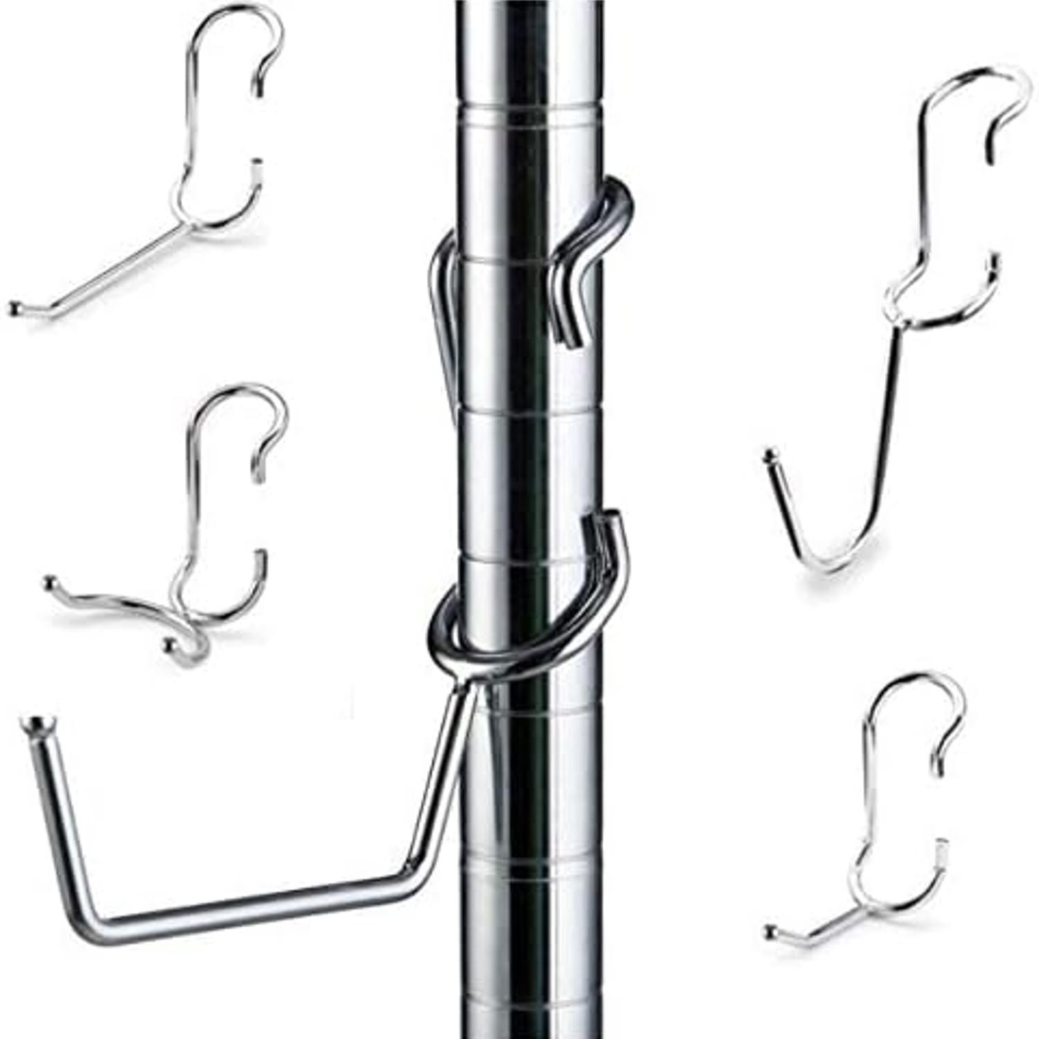 PoleHooks Chrome Wire Shelving Hooks Variety Pack (5 Pack)