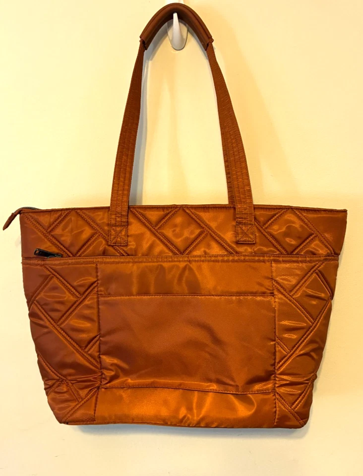 Bolso de Viaje Lug Skyliner Bolso RFID Cartera Trolley Manga Cobre Marrón EXCELENTE Foto 3 de 4