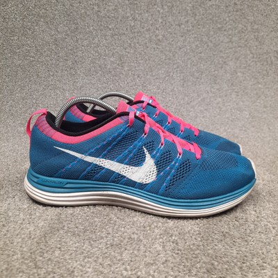 Nike Flyknit Lunar One Plus Running Shoes Sneakers Mens Size 11 Blue Pink 554887