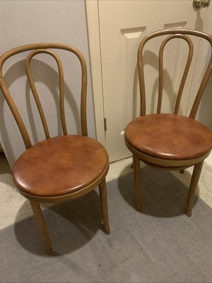 Pair Vtg Thonet Bentwood Bistro Cafe Chairs Vinyl Seats | eBay Pair Vtg Thonet Bentwood Bistro Cafe Chairs Vinyl Seats | eBay