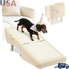 Pet Ramp Stairs 2-in-1 Joint-Friendly Design Durable Dog Cat Steps Sofa Bed New
