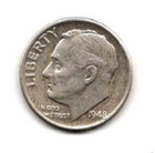 1948 D Roosevelt Dime 10c - 90% Silver US Coin Circulated FREE SHIPPING