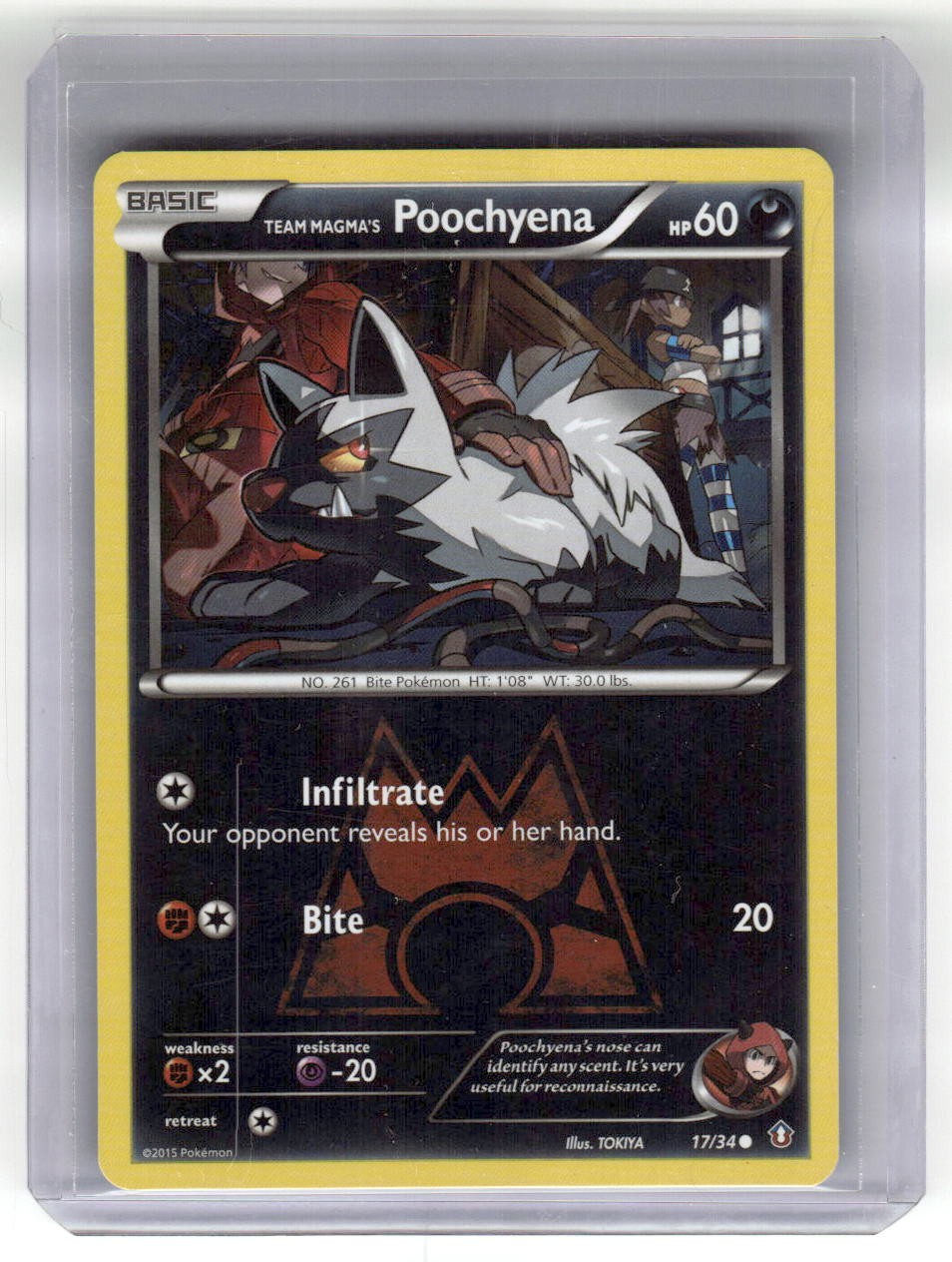 Double Crisis #17/34 Team Magma's Poochyena Pokemon