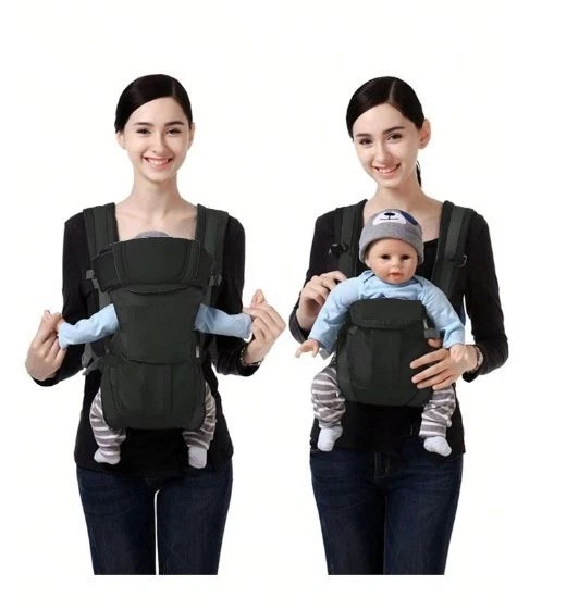 Black Infant Baby Carrier Breathable Ergonomic Adjustable Wrap Sling Backpack - - Image 2 of 4