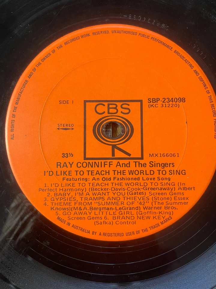 Ray Conniff And The Singers - I'd Like To Teach The World To Sing LP Australia - Image 3 of 4