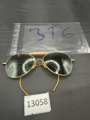 s Vintage 50s 60s Hook Aviator Gold Sunglasses Police Cop Surf