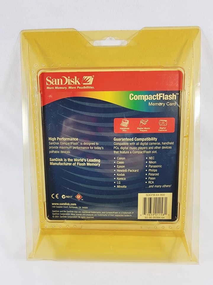 SanDisk 64MB CompactFlash Memory Card for Digital Cameras - Image 2 of 2