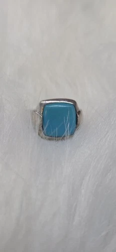 Vintage Native American Indian Turquoise Silver Size 8 Ring