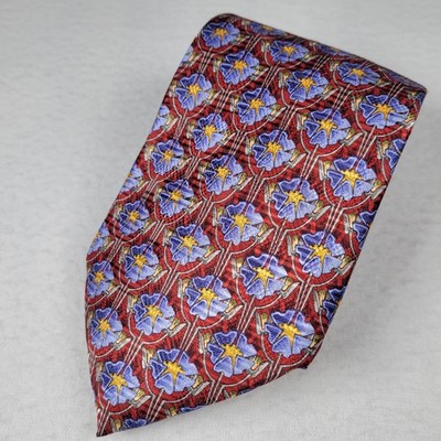 ROBERT TALBOTT BEST OF CLASS  SILK TIE MADE IN USA BURGUNDY, GOLD & PURPLE