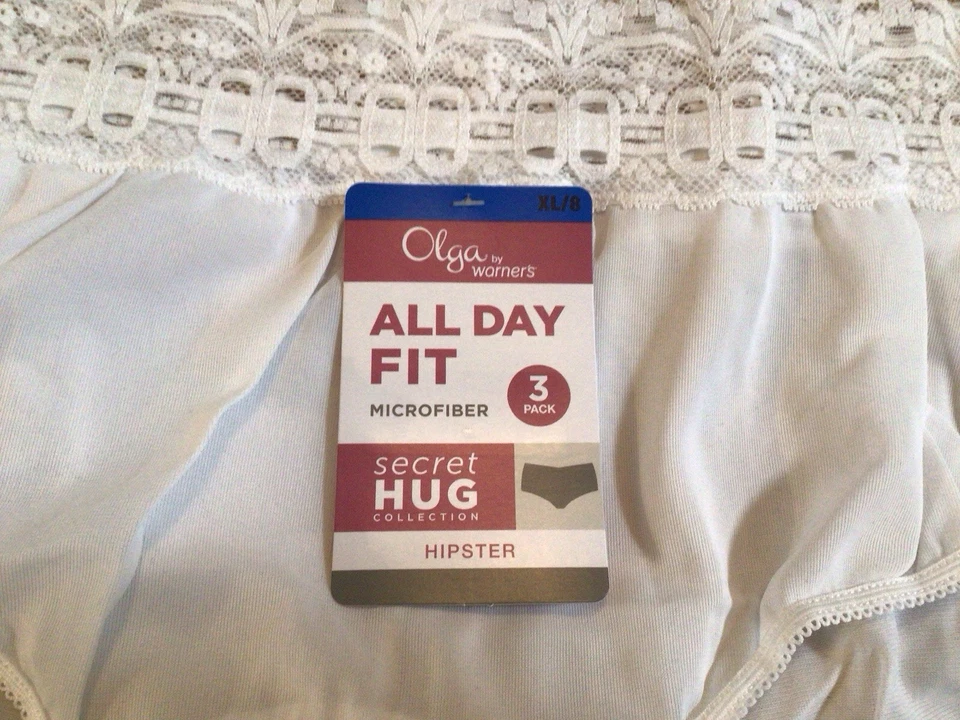 Panty Hipster Olga 913J3 Secret Hug Scoop - Paquete de 3 Estilo Vintage 8/XL Foto 2 de 4