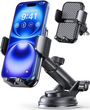 3 in 1 Car Phone Holder 122 LBS Strongest Suction Stable Clamp Arm 360