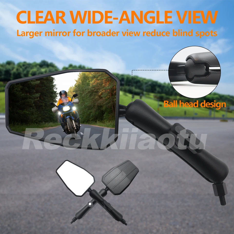 Espejos retrovisores plegables de aventura para motocicleta Suzuki DR200 350 DR650 DRZ400 Foto 3 de 4