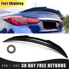 Glossy Black Rear Trunk Spoiler Wing For INFINITI Q50 Sedan 2014-2024 PSM Style