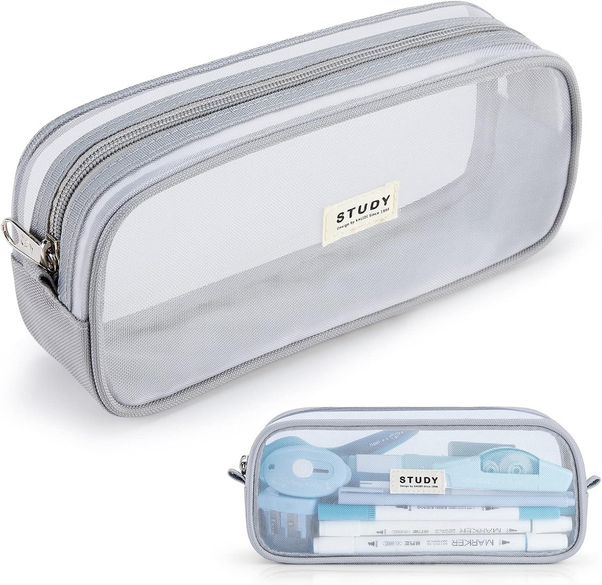 KALIDI Clear Pencil Case Large Pen Bag Stationery Pouch Cosmestic Make up  Bag f