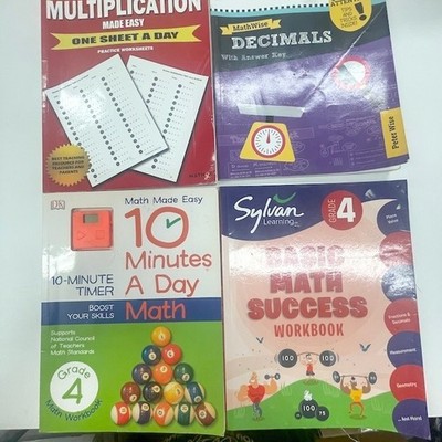 4 Homeschool 4th Grade Workbooks Math Multiplication Decimals Basics More