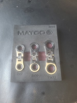 Matco Tools 3Pc Metric Flex Finger Ratchet Wrench Set RFRB. Used. Nice Shape. 