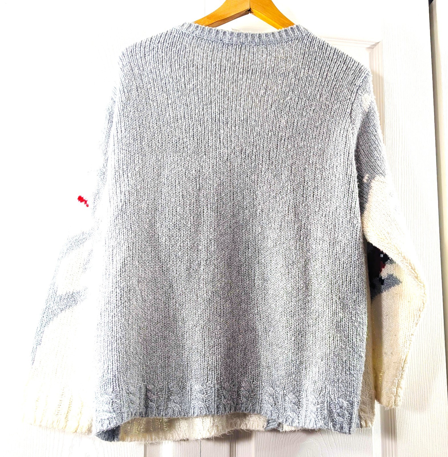 Talbots Plus Gray Ivory Red Button Front Cardigan… - image 2