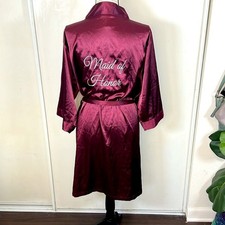 David  s Bridal Embroidered Satin Made of Honor Robe size L/XL