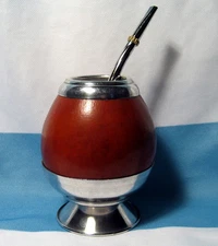 ELEGANT MATE GOURD YERBA TEA WITH STRAW BOMBILLA KIT HEALTHY DRINK SET 0062