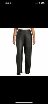 Madden NYC Juniors Plus Size Wide Leg Pants Faux Leather Look Size 21